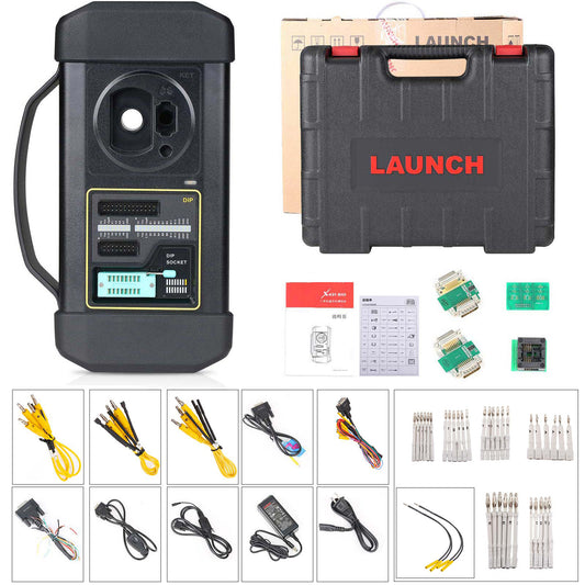 Launch X-PROG 3 full kit: main unit, carry case, MCU and EEPROM adapters, cables and manual