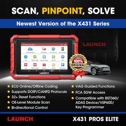 Launch X431 PROS ELITE tablet angle view