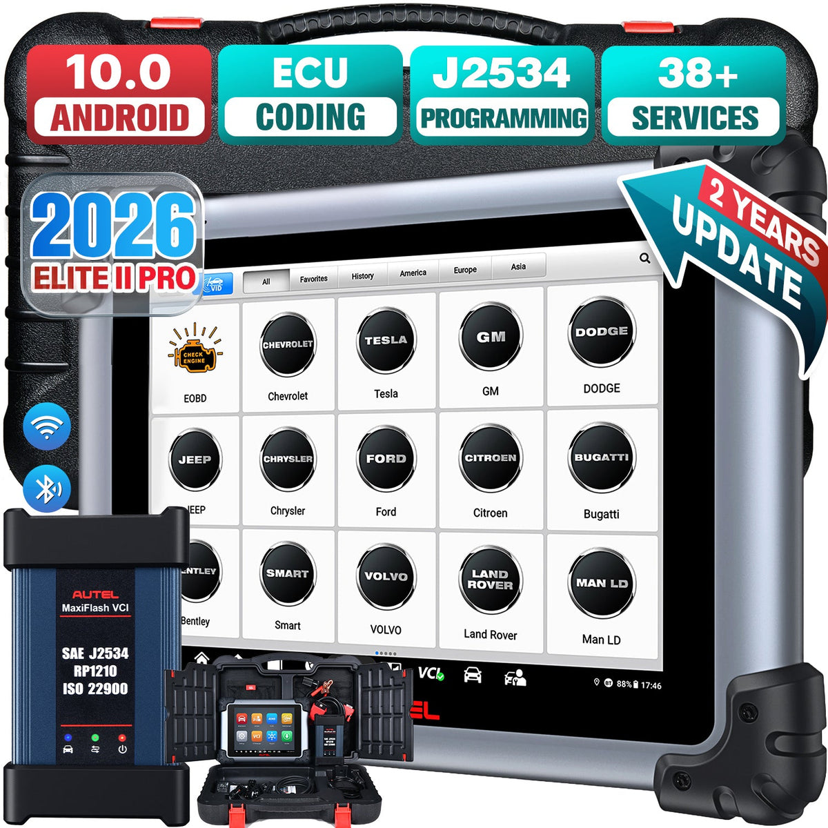 Autel MaxiSYS Elite II Pro tablet with VCI