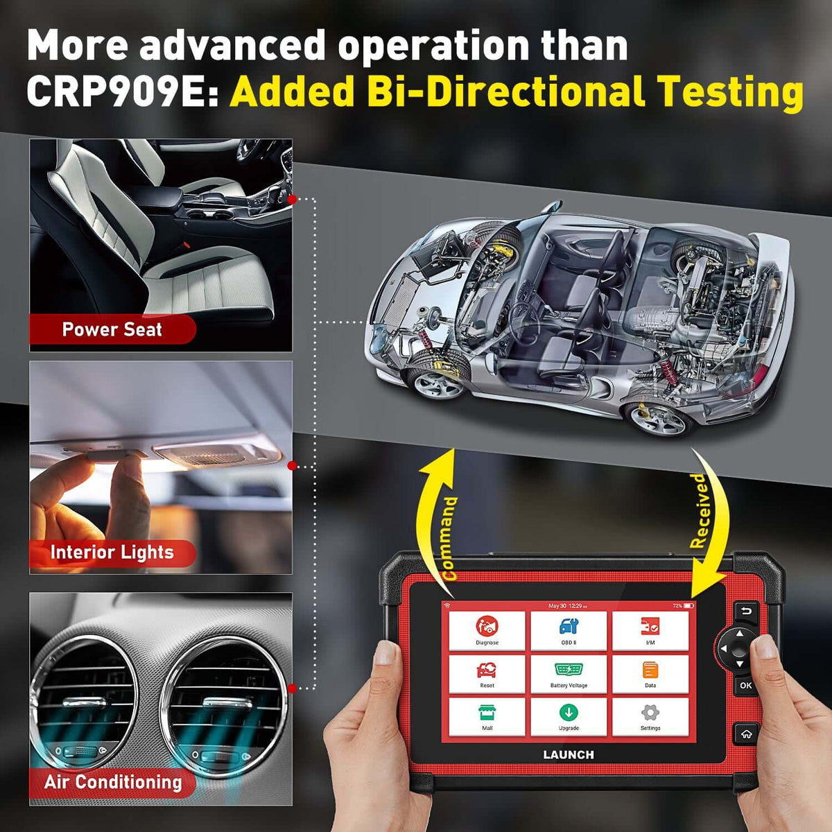 Launch X431 CRP919E CAN FD diagnostic scanner screen